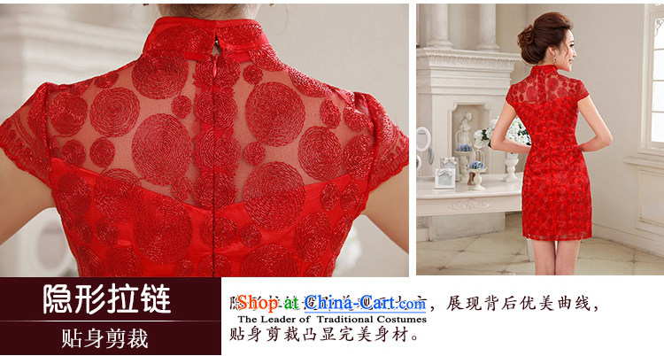 Hei Kaki 2015 autumn and winter new short, collar small evening dresses bridesmaid skirt China wind LACE EMBROIDERY NF29-3 engraving red XL Photo, prices, brand platters! The elections are supplied in the national character of distribution, so action, buy now enjoy more preferential! As soon as possible.