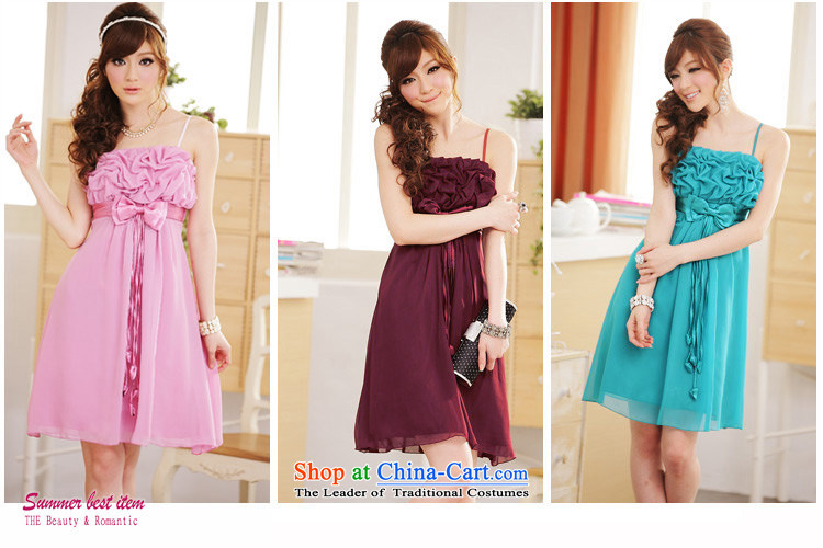 Li and the large number of ladies strap small dress Top Loin manually chest wrinkle chiffon bow tie waist bridesmaid sister dinner dress code are green lake skirt  F 85-115 suitable for Picture, price, the burden of brand platters! The elections are supplied in the national character of distribution, so action, buy now enjoy more preferential! As soon as possible.