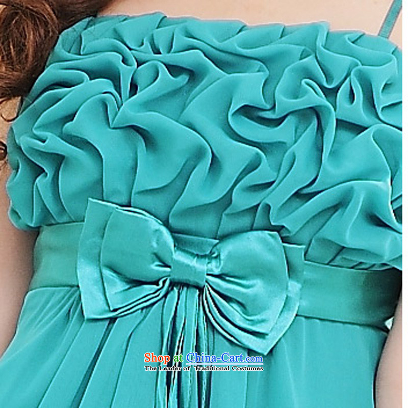 Li and the large number of ladies strap small dress Top Loin manually chest wrinkle chiffon bow tie waist bridesmaid sister dinner dress code are green lake skirt  F 85-115, 158 for and , , , shopping on the Internet