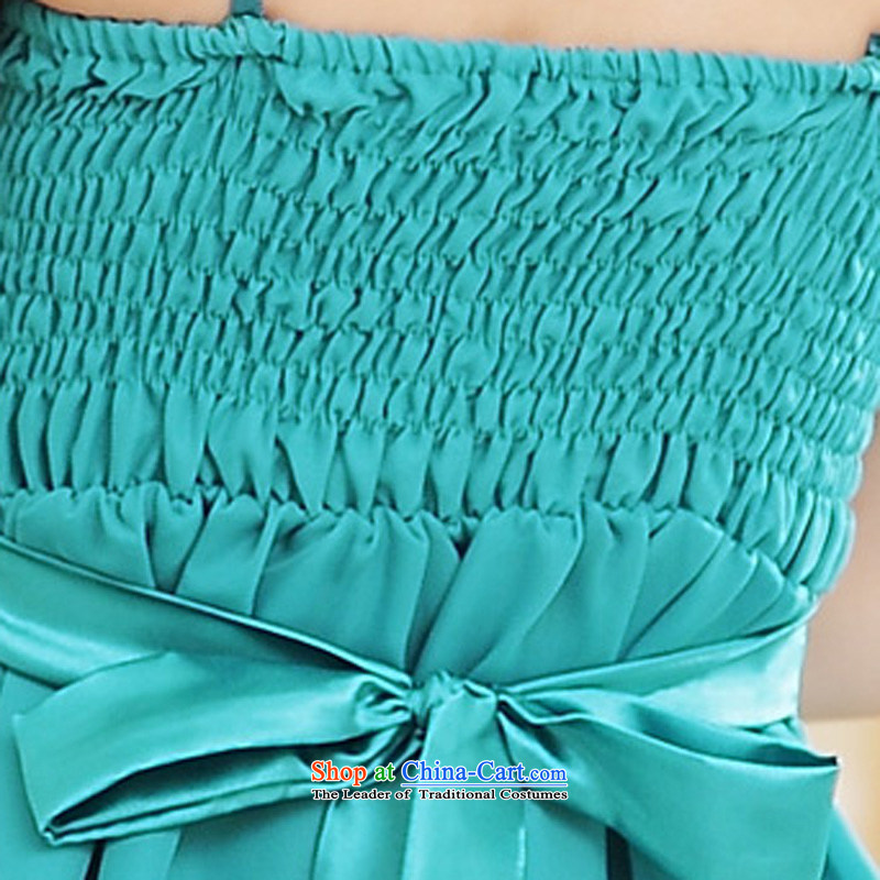 Li and the large number of ladies strap small dress Top Loin manually chest wrinkle chiffon bow tie waist bridesmaid sister dinner dress code are green lake skirt  F 85-115, 158 for and , , , shopping on the Internet