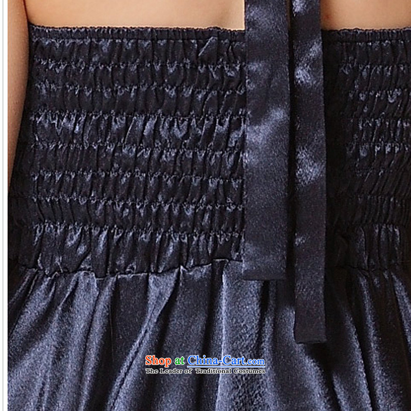 158 and 2015 XL dress neck hangs high waist emotional large simple western dinner dress and sisters mm thick apron skirt royal blue XL suitable for 115-135, 158 and shopping on the Internet has been pressed.