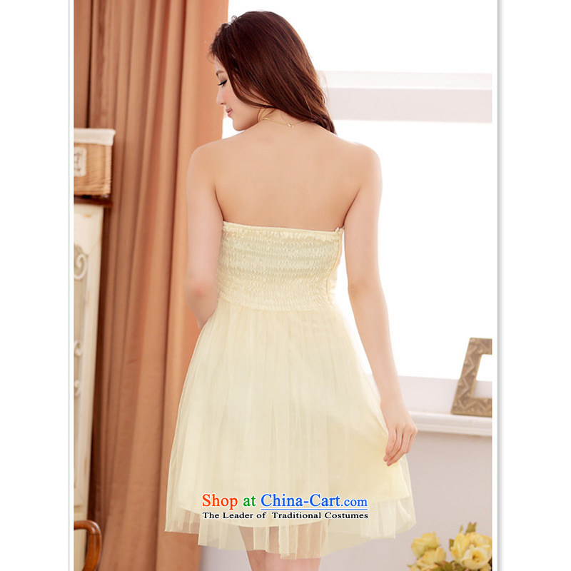Li and the anointed breast height waist Sau San Fat mm gauze, attached yi small dress large bow tie back waist elastic princess evening dress bridesmaid sister champagne color code  F for 85-115 per capita burden, 158 and shopping on the Internet has been pressed.