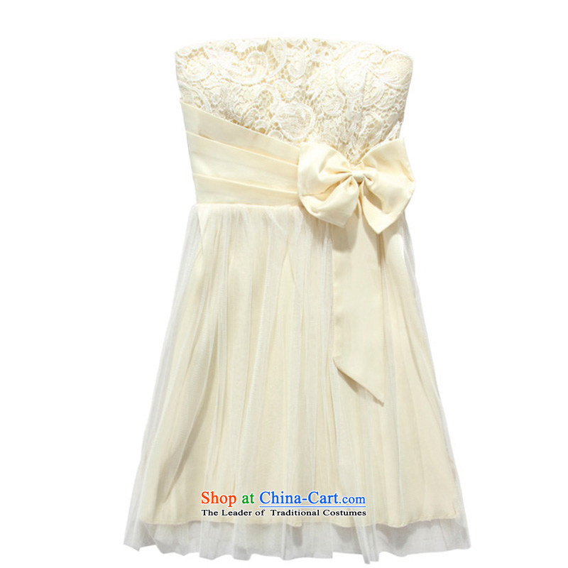 Li and the anointed breast height waist Sau San Fat mm gauze, attached yi small dress large bow tie back waist elastic princess evening dress bridesmaid sister champagne color code  F for 85-115 per capita burden, 158 and shopping on the Internet has been pressed.