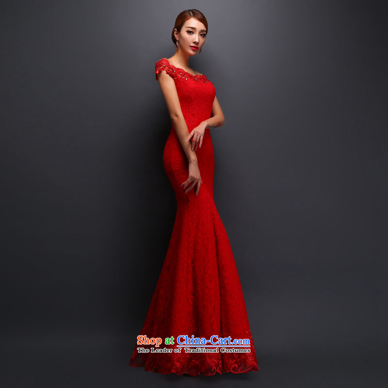 Love of the overcharged by 2015 new long lace red bows dress Korean bows to marry a crowsfoot Sau San red tailor-made exclusively concept message size that the love of the overcharged shopping on the Internet has been pressed.