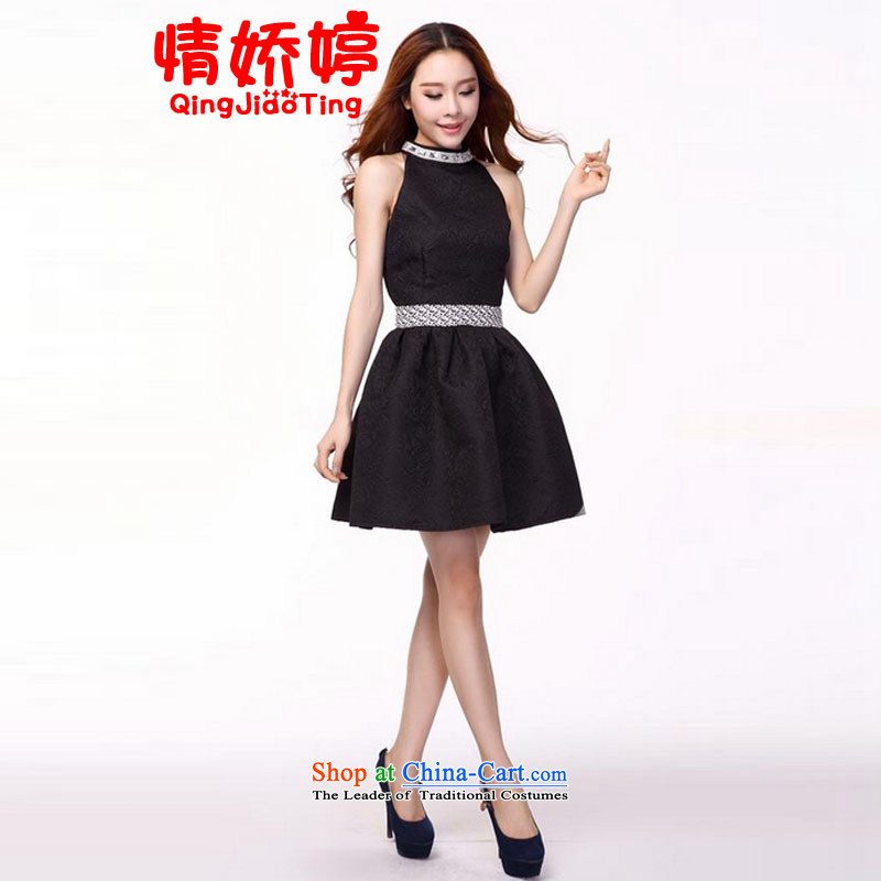 To Ting  2014 Autumn of replacing the skirt aristocratic small wind dress Europe incense Jacquard Pipe Sleeveless dresses of the black M to Ting Shopping on the Internet has been pressed.