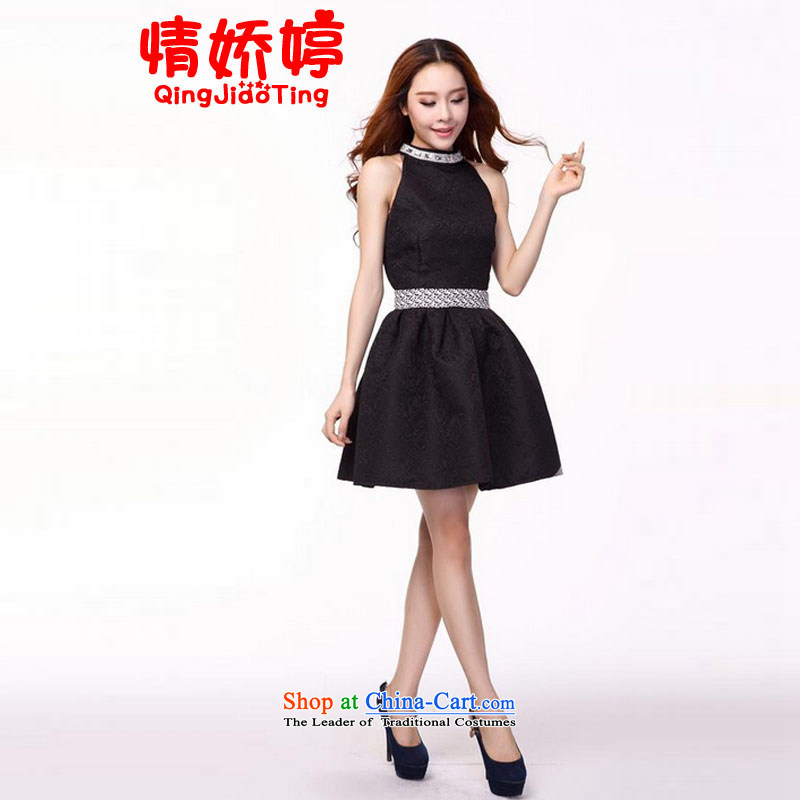 To Ting  2014 Autumn of replacing the skirt aristocratic small wind dress Europe incense Jacquard Pipe Sleeveless dresses of the black M to Ting Shopping on the Internet has been pressed.