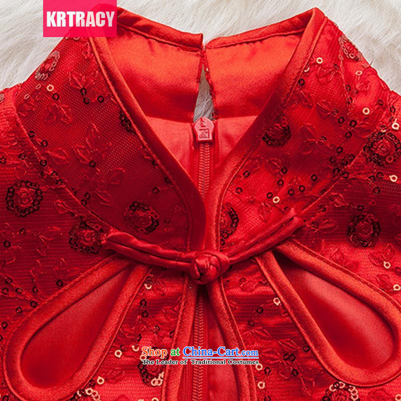 The new national wind KRTRACY2015 heavy industry engraving Lace Embroidery qipao Bridal Services toasting champagne Sau San serving evening dresses BLLS3399 RED L,KRTRACY,,, shopping on the Internet