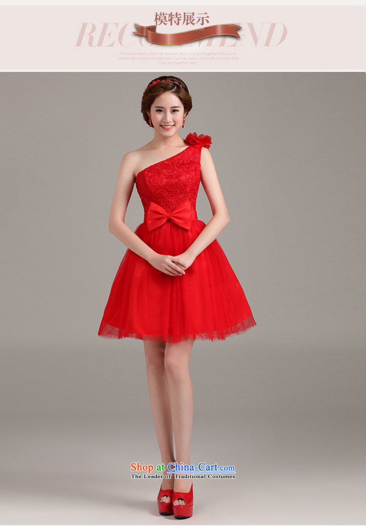 2015 new dresses and stylish single shoulder evening dresses bridesmaid short, red marriages lace flowers bows services red L picture, prices, brand platters! The elections are supplied in the national character of distribution, so action, buy now enjoy more preferential! As soon as possible.