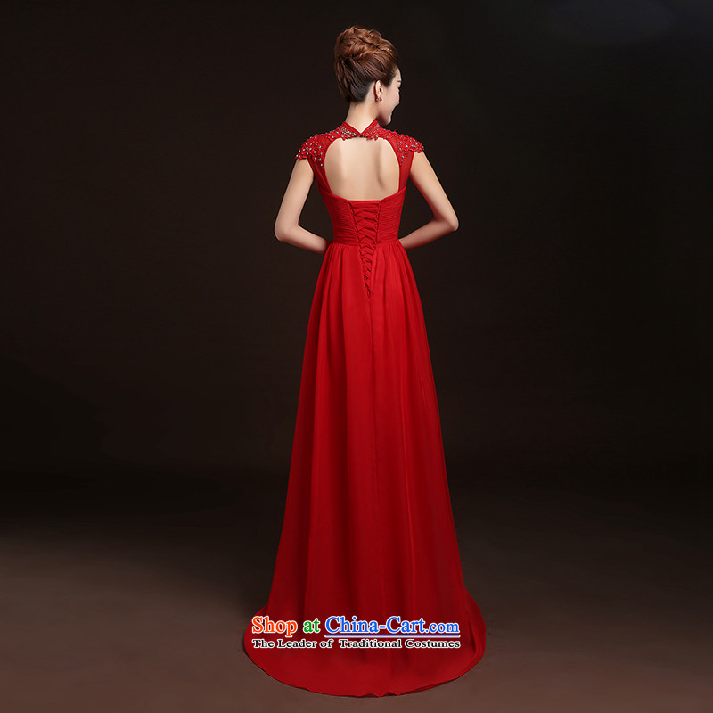 Beverly Ting bows Service Bridal Fashion 2015 new spring and summer long gown marriage strap bridesmaid to Korean Red Dress Female Red banquet M, Beverly (tingbeier ting) , , , shopping on the Internet