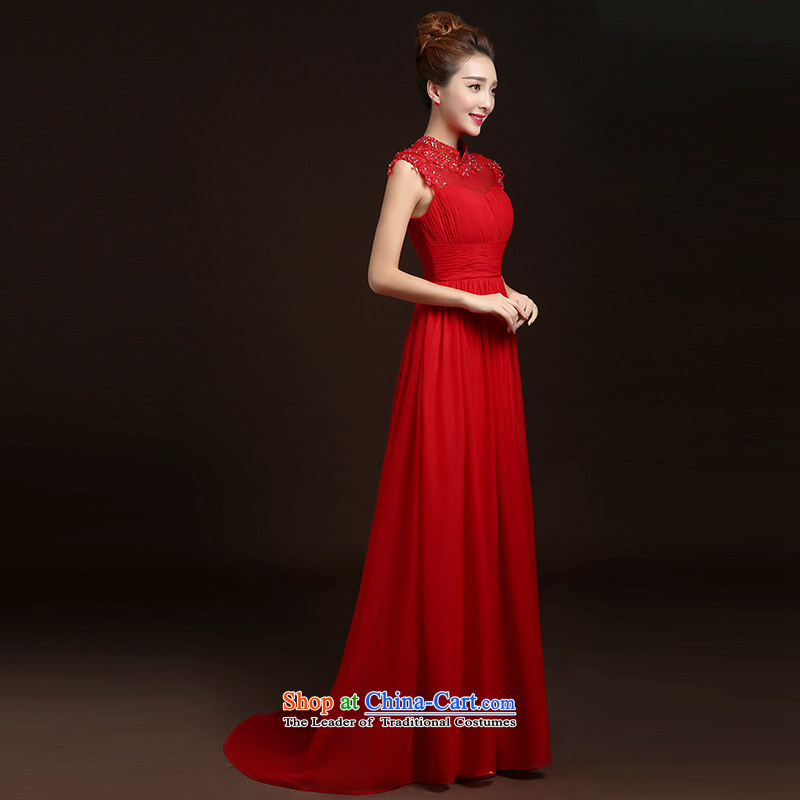 Beverly Ting bows Service Bridal Fashion 2015 new spring and summer long gown marriage strap bridesmaid to Korean Red Dress Female Red banquet M, Beverly (tingbeier ting) , , , shopping on the Internet
