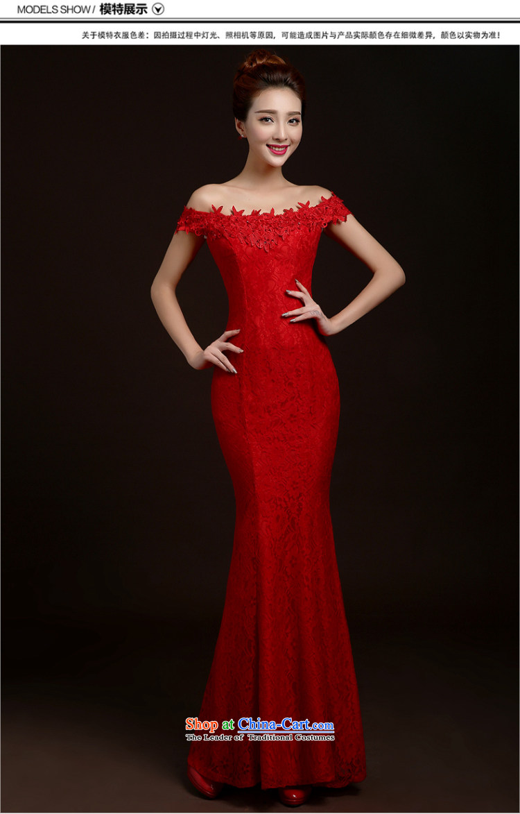 Beverly Ting 2015 new spring and summer Korean Red married women serving the word bows shoulder lace Sau San crowsfoot stylish wedding red XL Photo, prices, brand platters! The elections are supplied in the national character of distribution, so action, buy now enjoy more preferential! As soon as possible.
