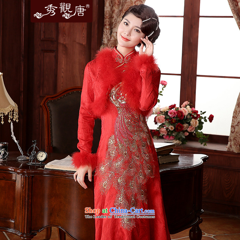 [Sau Kwun Tong] Bong-love for winter 2015 marriage celebration for the bride dress back door bows two kits QX4939 RED , L, Sau Kwun Tong shopping on the Internet has been pressed.