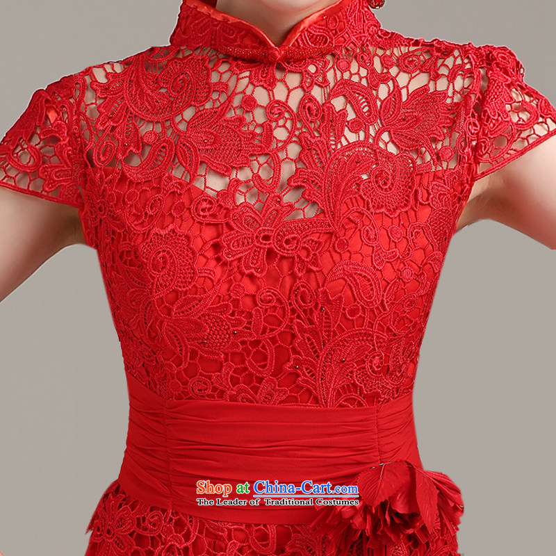 Beverly Ting evening dresses new 2015 Spring/Summer stylish lace collar bows service long Sau San shoulders dresses dress red S, Beverly (tingbeier ting) , , , shopping on the Internet