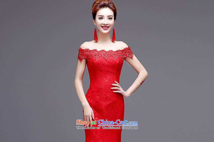 Ferrara bridal dresses word shoulder red wedding dresses multimedia drill lace crowsfoot dress bride dress cheongsam dress winter) S Suzhou shipment picture, prices, brand platters! The elections are supplied in the national character of distribution, so action, buy now enjoy more preferential! As soon as possible.