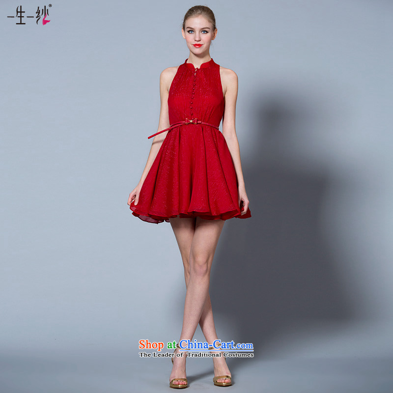 A lifetime of 2015 New Red Wedding Dress Short of female autumn bridesmaid dress Bridal Fashion 30220893 Service bows wine red tailored for not returning the not-for-