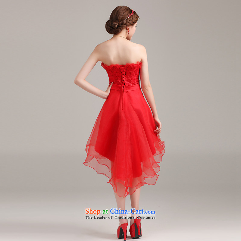 Beverly Ting front stub after 2015 new gown in spring and summer short, bridal wedding dress female Red Korean pregnant women dress uniform red XXL, bows Beverly Ting (tingbeier) , , , shopping on the Internet