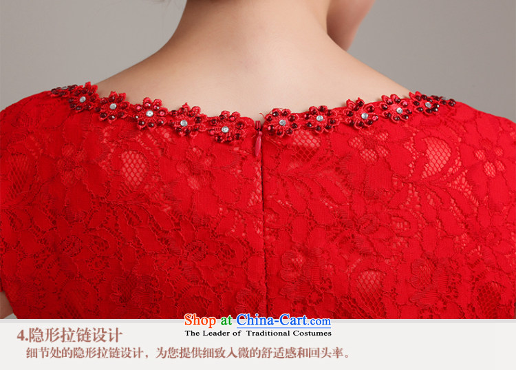Beverly Ting 2015 new spring and summer wedding red lace cheongsam dress short of bride bows stylish improved Short Sleeve V-Neck package shoulder red XXL picture, prices, brand platters! The elections are supplied in the national character of distribution, so action, buy now enjoy more preferential! As soon as possible.