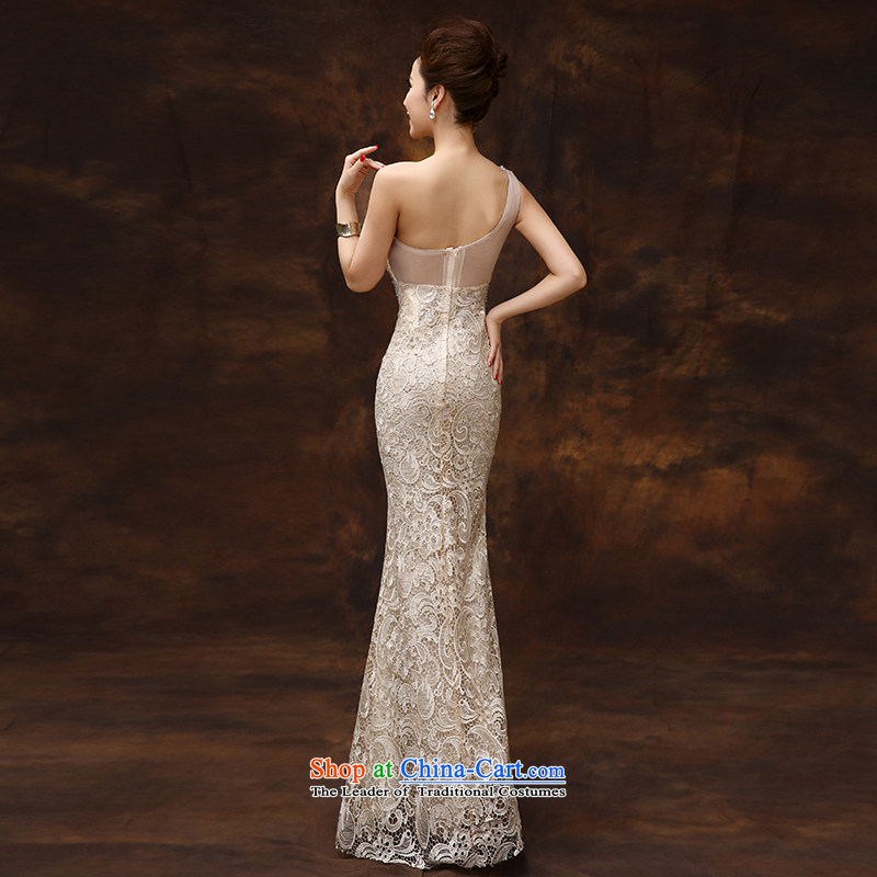 According to Lin Sha original shoulder crowsfoot lace evening dress long marriages bows service long Sau San host a gala dinner dress according to Lin Sha , , , S, shopping on the Internet