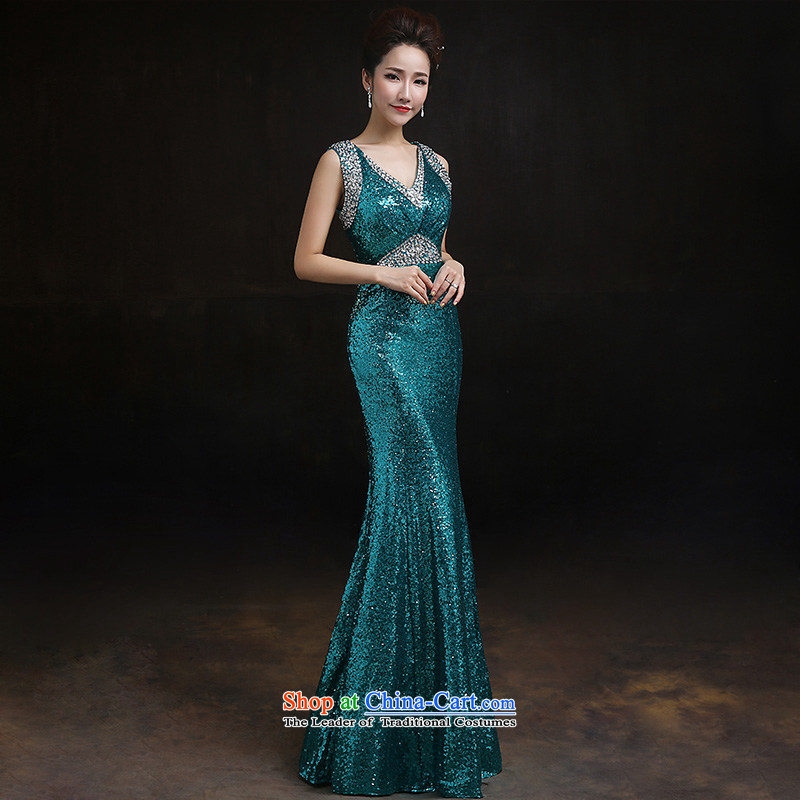 According to Lin Sha shoulders crowsfoot aluminum foil lace evening dress bride bows services long crowsfoot Sau San performance under the auspices of service M Lin Sha , , , shopping on the Internet