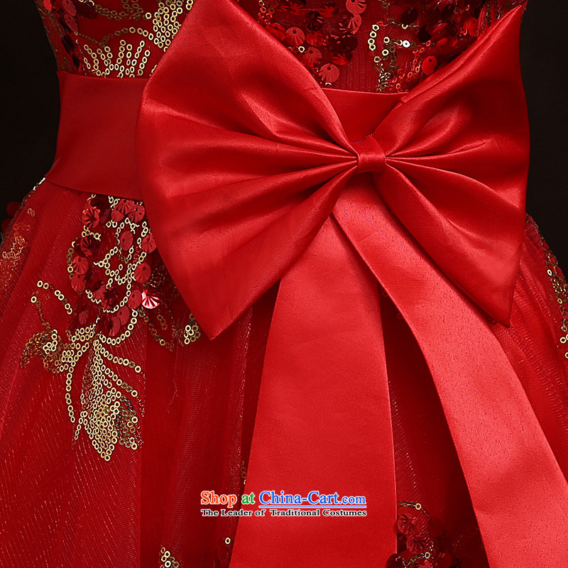 According to Lin Sha brides before long after short bows services evening dress red single marriage shoulder small dress skirt cheongsam with S, according to Lin Sha , , , shopping on the Internet