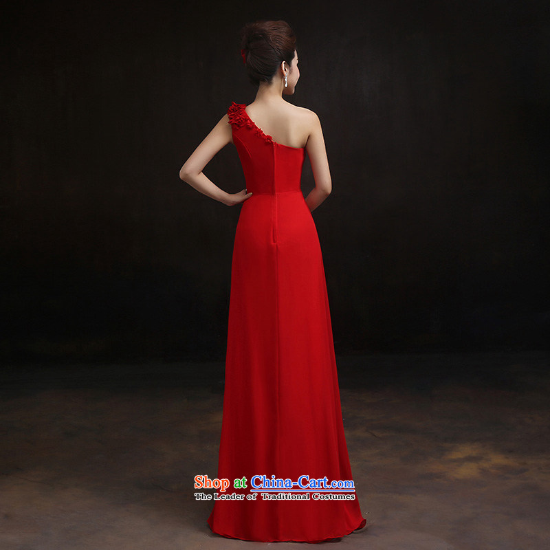 According to Lin Sha evening dresses 2015 new wedding dress, Red single shoulder length stylish bride with a drink service Moderator S, according to Lin Sha , , , shopping on the Internet