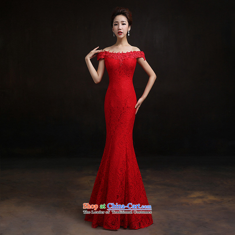 According to Lin Sha 2015 New Red slotted shoulder crowsfoot dress marriages bows to lace bride with XS, according to Sau San Lin Sha , , , shopping on the Internet