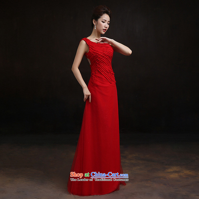 According to Lin Sha 2015 new shoulder evening dresses red bride wedding dress bows services under the auspices of long serving long M according to Lin Sha , , , shopping on the Internet