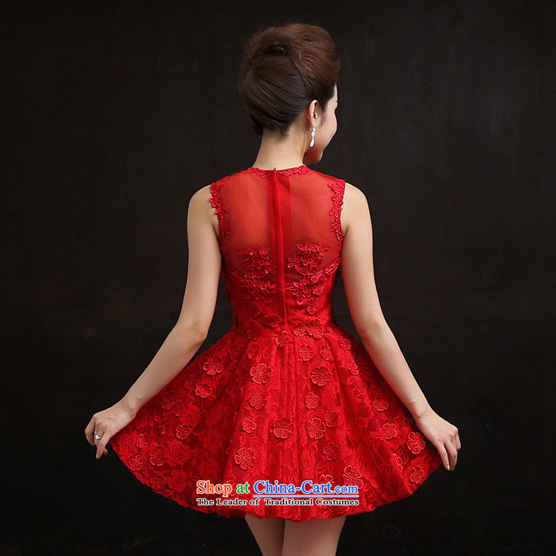 According to Lin Sha 2015 new marriages bows services red petals embroidered bride load manually evening dress short skirt tailored customer service, in accordance with the Advisory Lin Sha , , , shopping on the Internet