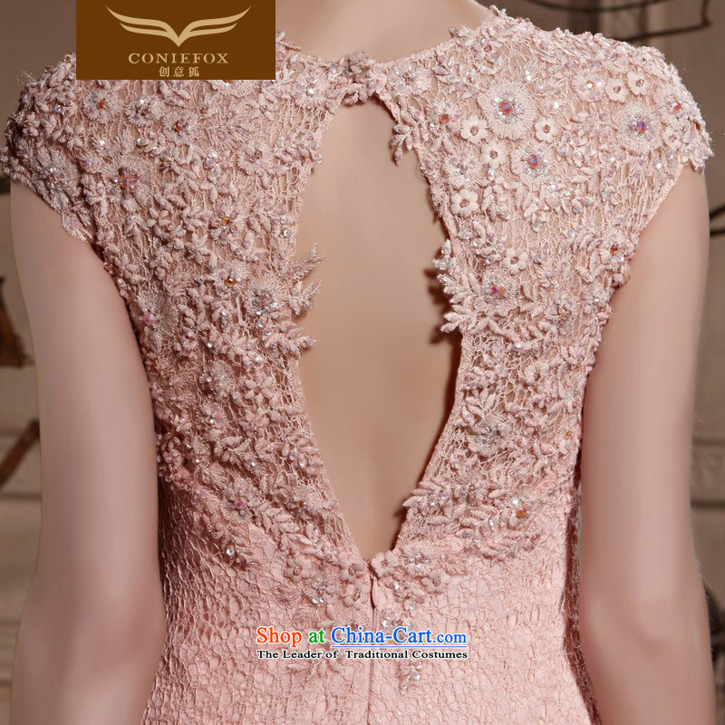 Creative Fox evening dresses 2015 new pink lace bridal dresses marriage bows wedding services bridesmaid hospitality services evening dress 30618 pink XXL, creative Fox (coniefox) , , , shopping on the Internet