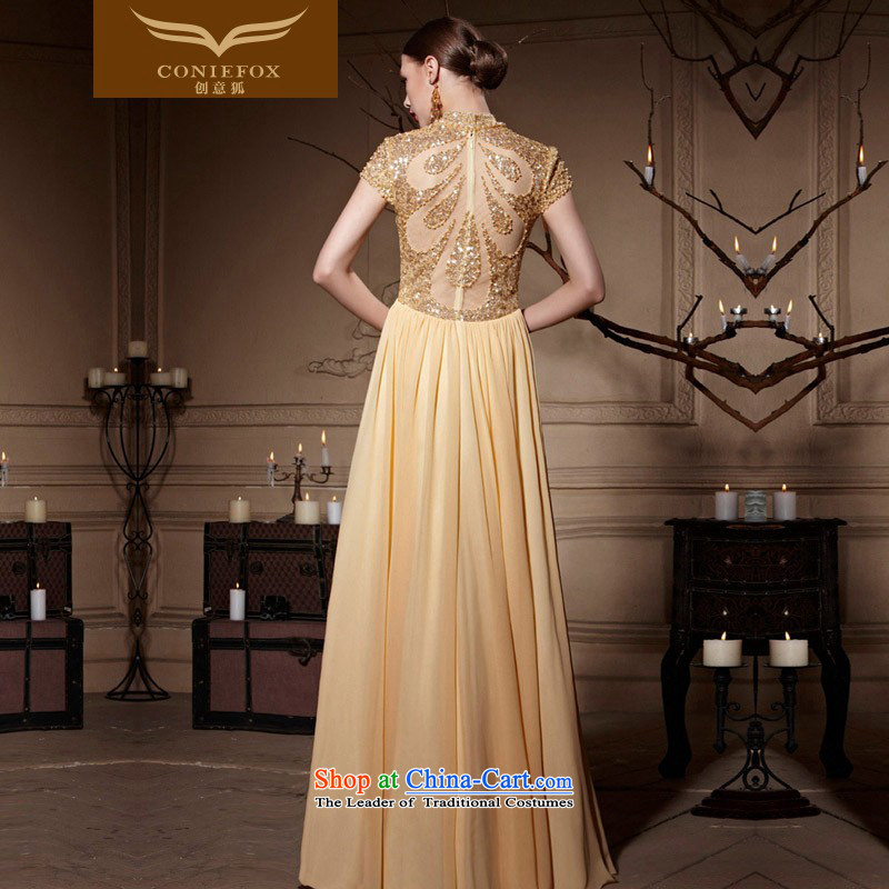 Creative Fox evening dresses gold on chip banquet evening dress) to Sau San long gown annual meeting presided over a drink service evening dress long skirt 30620 color picture聽XXL, creative Fox (coniefox) , , , shopping on the Internet