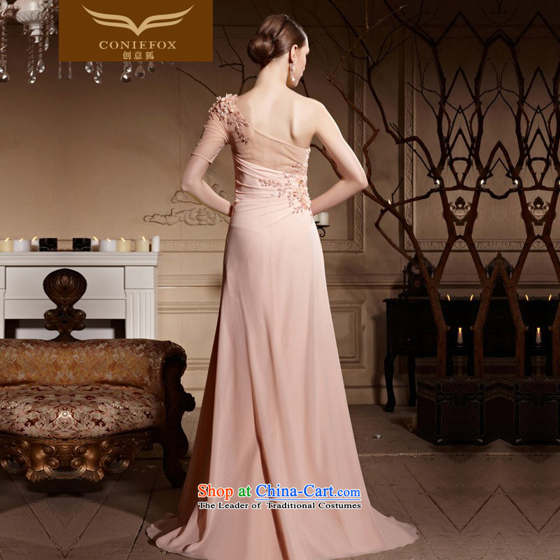 Creative Fox evening dresses pink shoulder bows to the bride marriage bridesmaid elegant wedding dress long courtesy service evening dresses long skirt 30622 pink XXL, creative Fox (coniefox) , , , shopping on the Internet