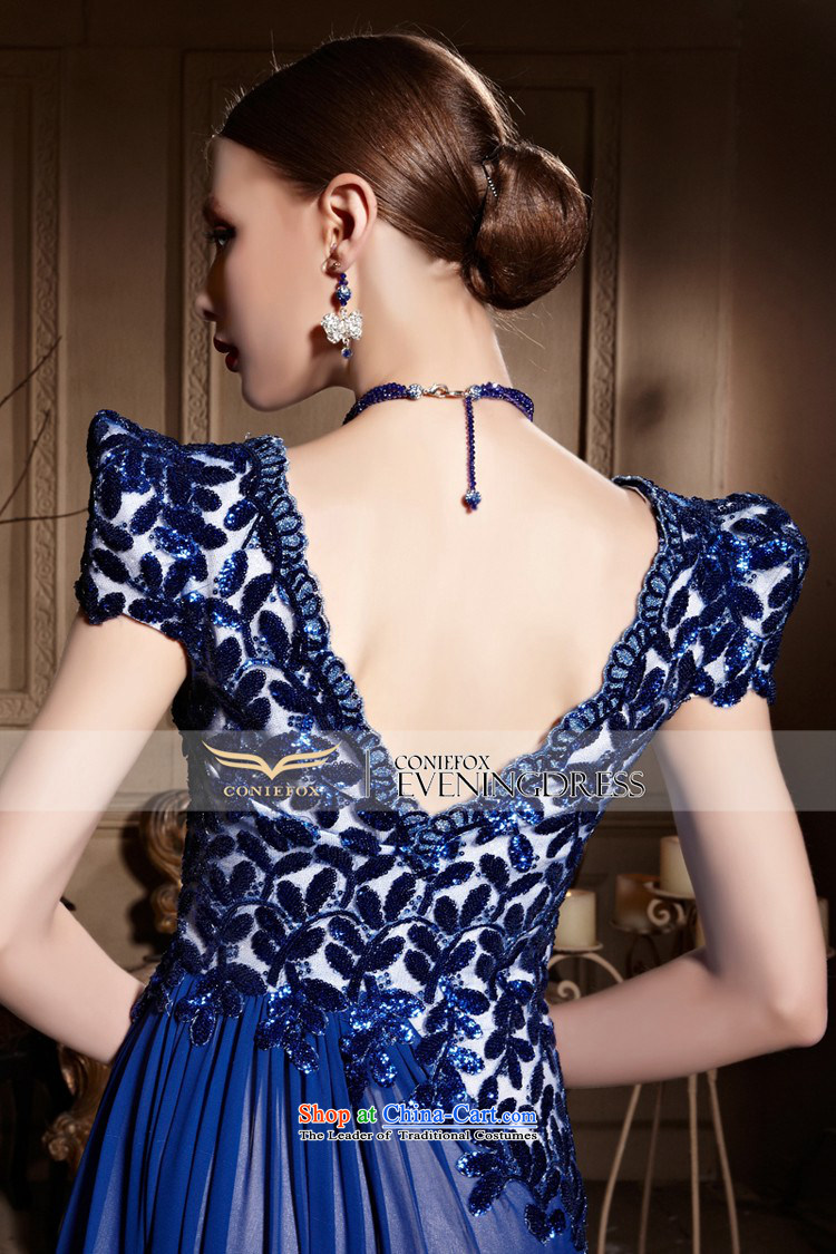 Creative Fox evening dress blue etiquette dress new 2015 V-Neck long gown banquet hosted the annual dinner dress bows dress 30628 M pictures, price blue, brand platters! The elections are supplied in the national character of distribution, so action, buy now enjoy more preferential! As soon as possible.