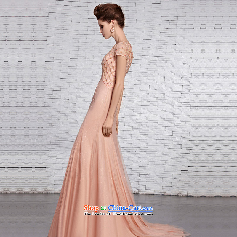 Creative Fox evening dresses pink shoulder bride dress marriage bows service elegant long tail dress long skirt presided over a welcoming service 81521 dress photo color XXL, creative Fox (coniefox) , , , shopping on the Internet