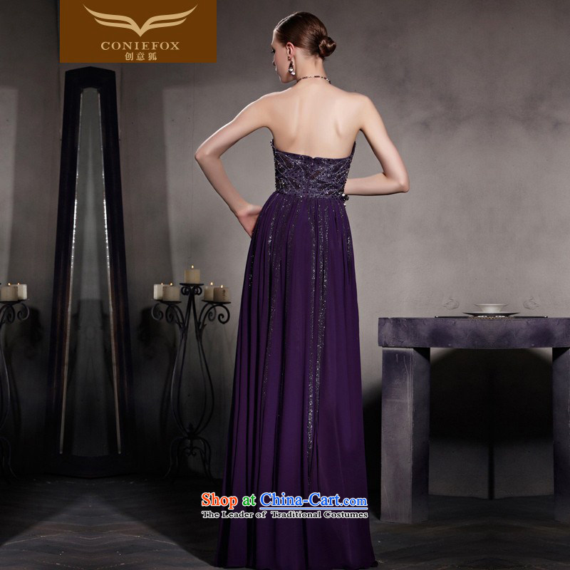 Creative Fox evening dresses 2015 new purple long dresses and sexy wiping the evening drink service chest red carpet dress video thin Foutune of long skirt 81559 color picture M creative Fox (coniefox) , , , shopping on the Internet