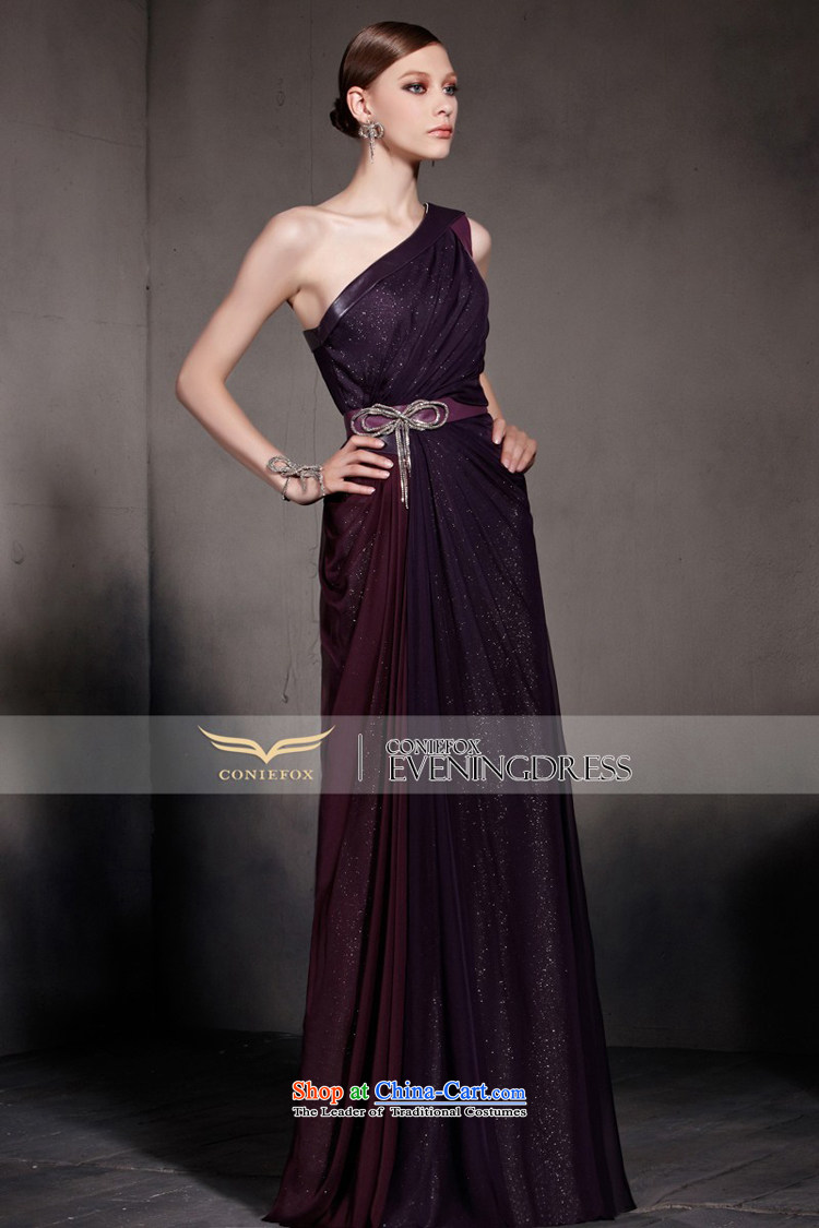 Creative Fox evening dresses purple elegant banquet video thin evening dress single shoulder length) under the auspices of the annual meeting to dress suit will long skirt 81813 color picture pictures, prices, L brand platters! The elections are supplied in the national character of distribution, so action, buy now enjoy more preferential! As soon as possible.