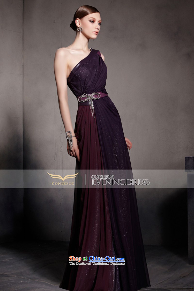 Creative Fox evening dresses purple elegant banquet video thin evening dress single shoulder length) under the auspices of the annual meeting to dress suit will long skirt 81813 color picture pictures, prices, L brand platters! The elections are supplied in the national character of distribution, so action, buy now enjoy more preferential! As soon as possible.