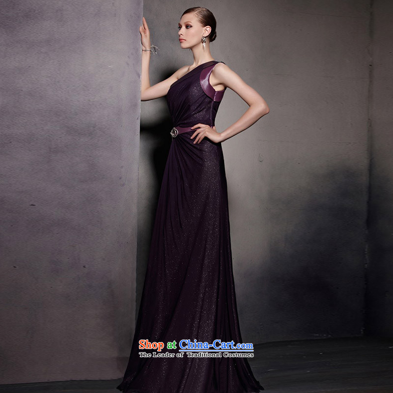 Creative Fox evening dresses purple elegant banquet video thin evening dress single shoulder length) under the auspices of the annual meeting to dress suit will long skirt 81813 color pictures , L, creative Fox (coniefox) , , , shopping on the Internet