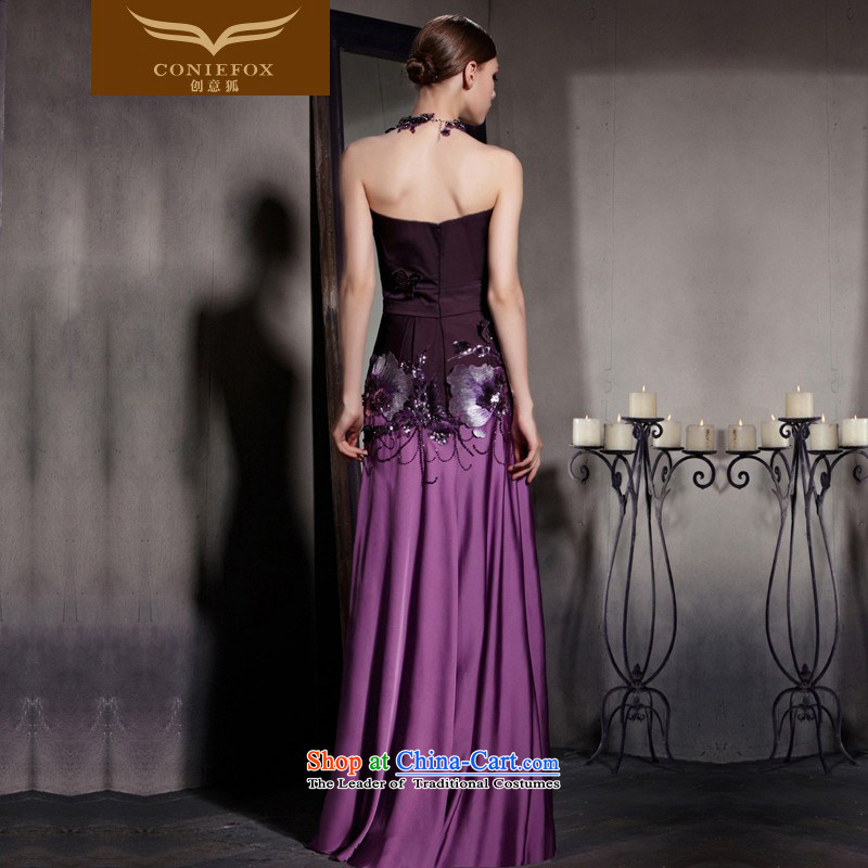 Creative Fox evening dresses 2015 new purple blossoms evening dresses and sexy anointed chest dress classy bows evening dress presided over 81831 color picture M creative Fox (coniefox) , , , shopping on the Internet