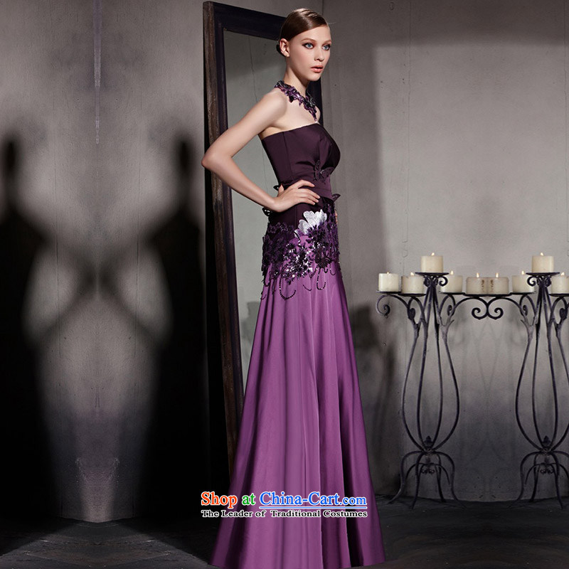 Creative Fox evening dresses 2015 new purple blossoms evening dresses and sexy anointed chest dress classy bows evening dress presided over 81831 color picture M creative Fox (coniefox) , , , shopping on the Internet