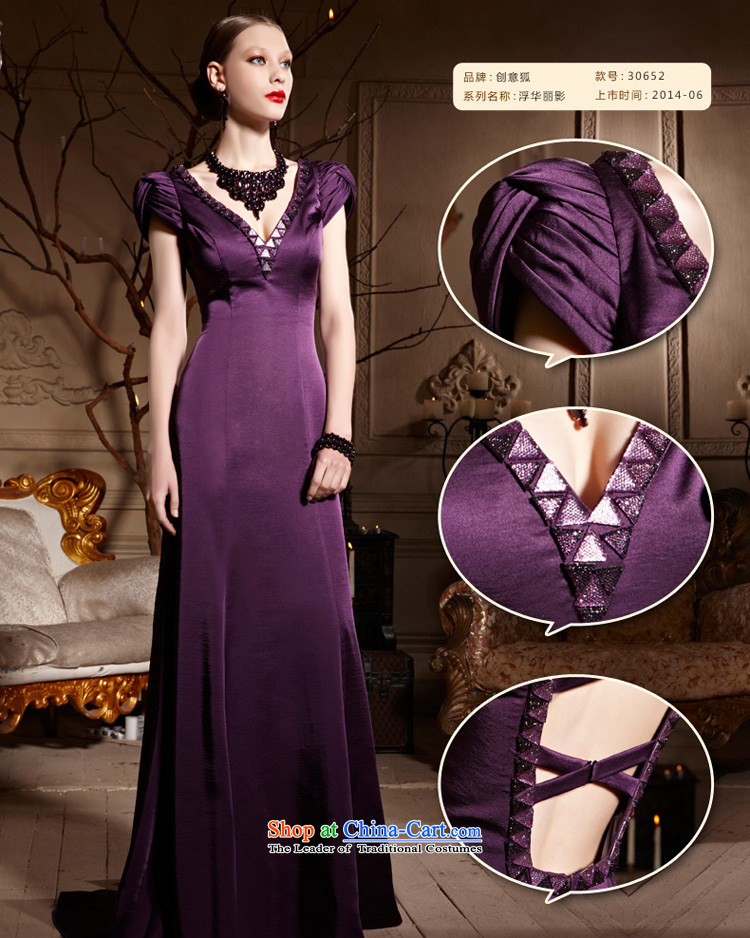 Creative Fox evening dresses purple package shoulder wedding dress evening drink service bridal dresses skirt long tail, deep V evening dresses red carpet dress 30652 purple L picture, prices, brand platters! The elections are supplied in the national character of distribution, so action, buy now enjoy more preferential! As soon as possible.