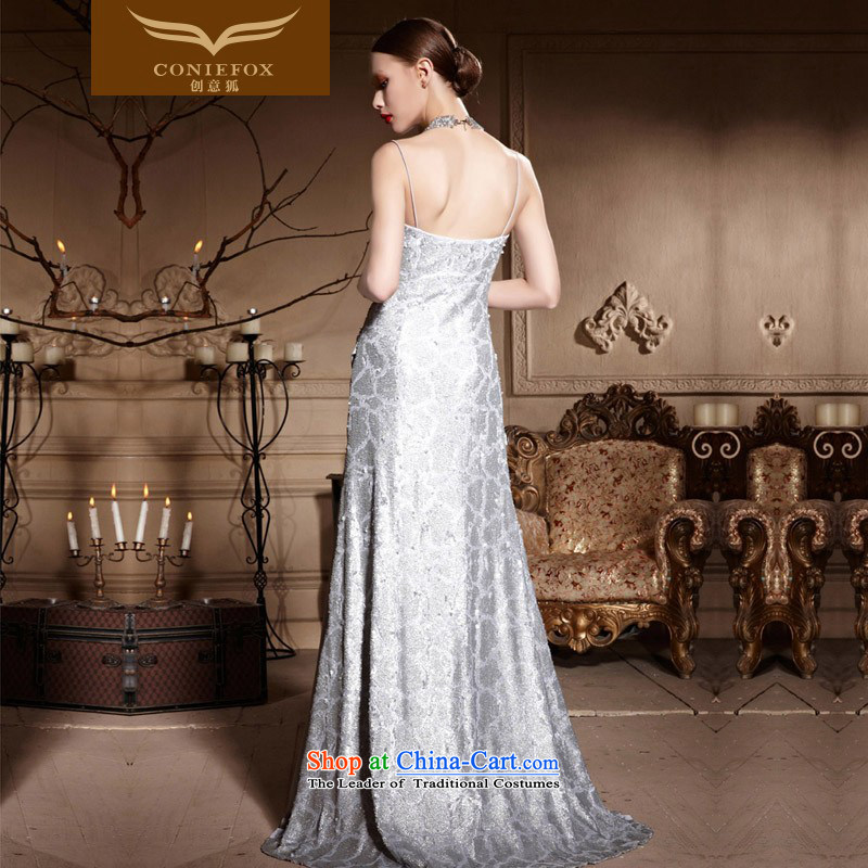 Creative Long Chest anointed fox wedding dress stylish light slice banquet evening dresses bridal dresses hospitality services tail toasting champagne evening service 81980 S creative fox gray (coniefox) , , , shopping on the Internet