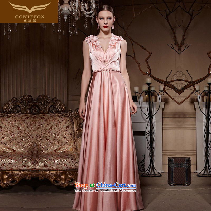 Creative Fox evening dresses pink shoulders bride wedding dress bridesmaid wedding dresses hospitality in the sister service banquet long evening drink served 822 pink聽XXL