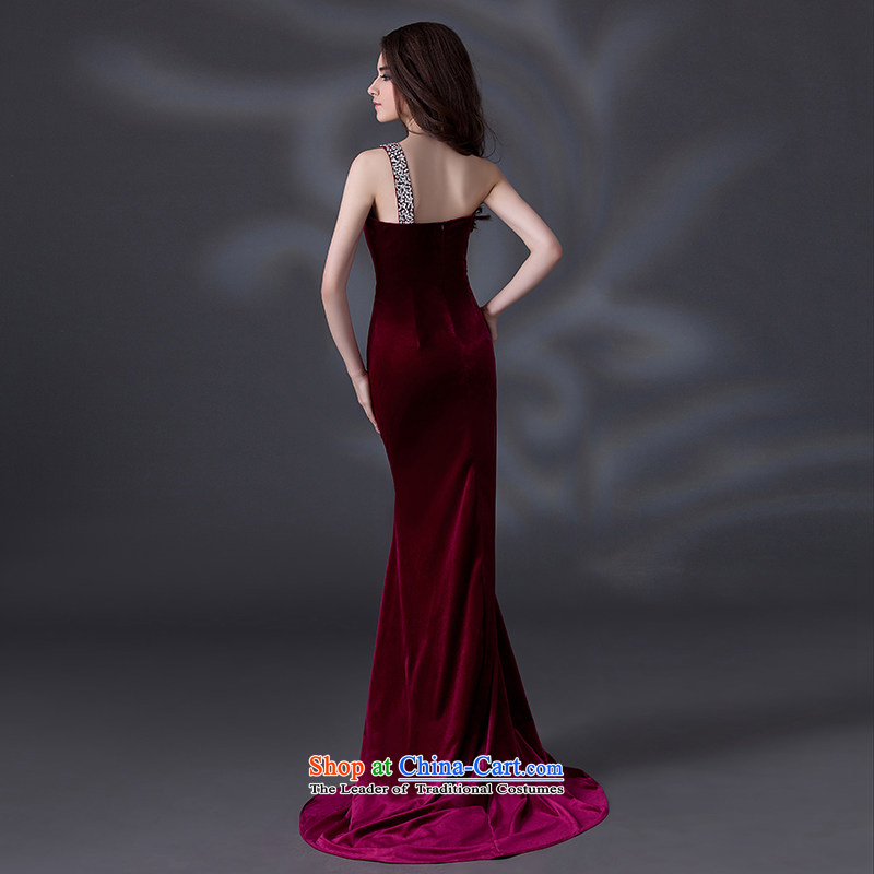 Wedding dress 2015 new winter shoulder dress western style wine red moderator evening dress bride bows services performed female long wedding dress red fabric luxury imports PUERTORRICANS lace, Nicole Kidman (nicole richie) , , , shopping on the Internet