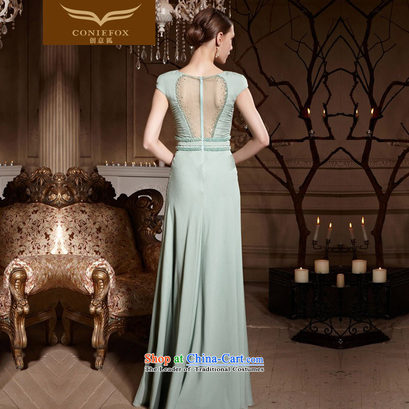 Creative Fox evening dress green package shoulder length, banquet evening dresses marriage services Foutune of auspices bows dress noble will long skirt 82006 green XL, creative Fox (coniefox) , , , shopping on the Internet