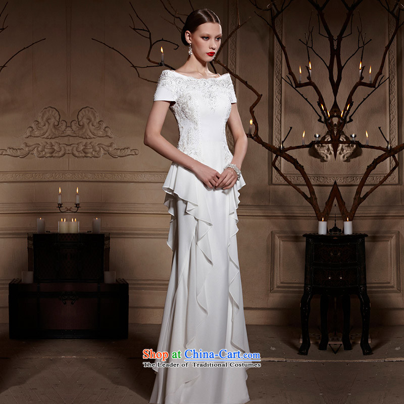 Creative Fox evening dress white wedding dresses skirts bride first field shoulder long dresses Sau San toasting champagne evening dress skirt hospitality services hosted services 82009  S creative Fox Of The White (coniefox) , , , shopping on the Internet