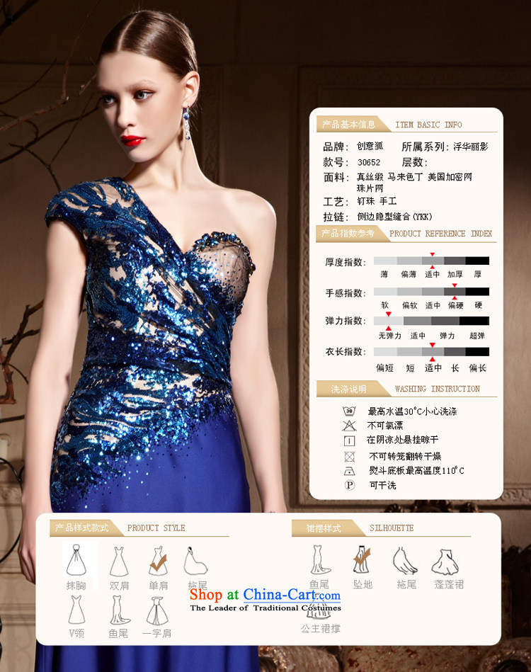 Creative Fox evening dress single shoulder length) bows dress sit back and relax 