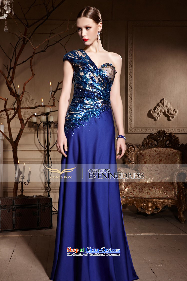 Creative Fox evening dress single shoulder length) bows dress sit back and relax 