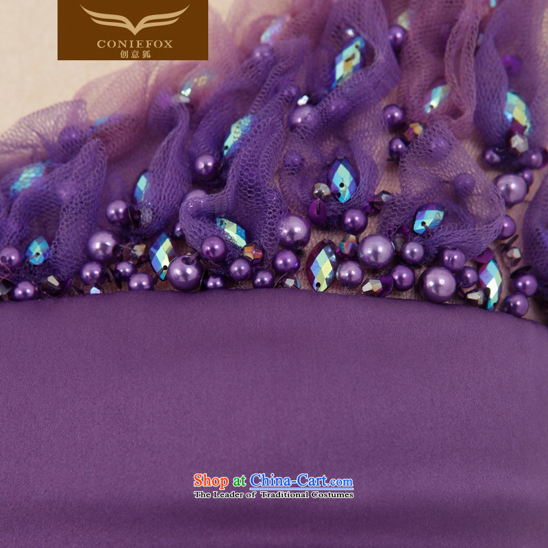 Creative Fox evening dresses dream purple bridesmaid dress elegant long shoulders banquet hosted evening dresses dress will foutune bon bon 30028 color picture S skirt creative Fox (coniefox) , , , shopping on the Internet