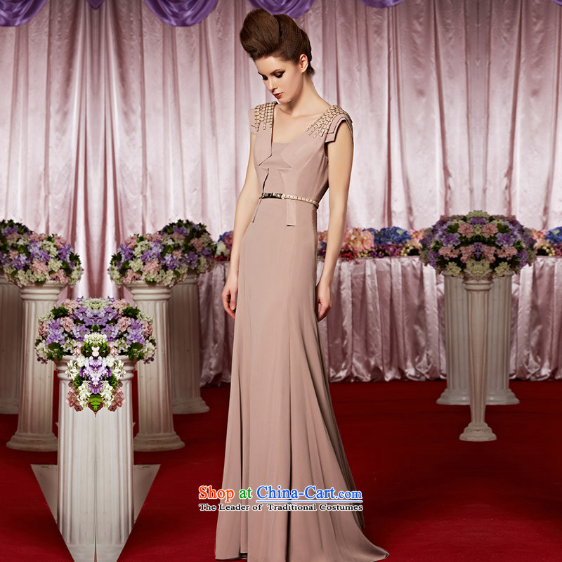 The kitsune dress creative new apricot elegant banquet evening dresses exhibition under the auspices of dress noble shoulders tail dress performances long skirt 30256 picture color XXL, creative Fox (coniefox) , , , shopping on the Internet