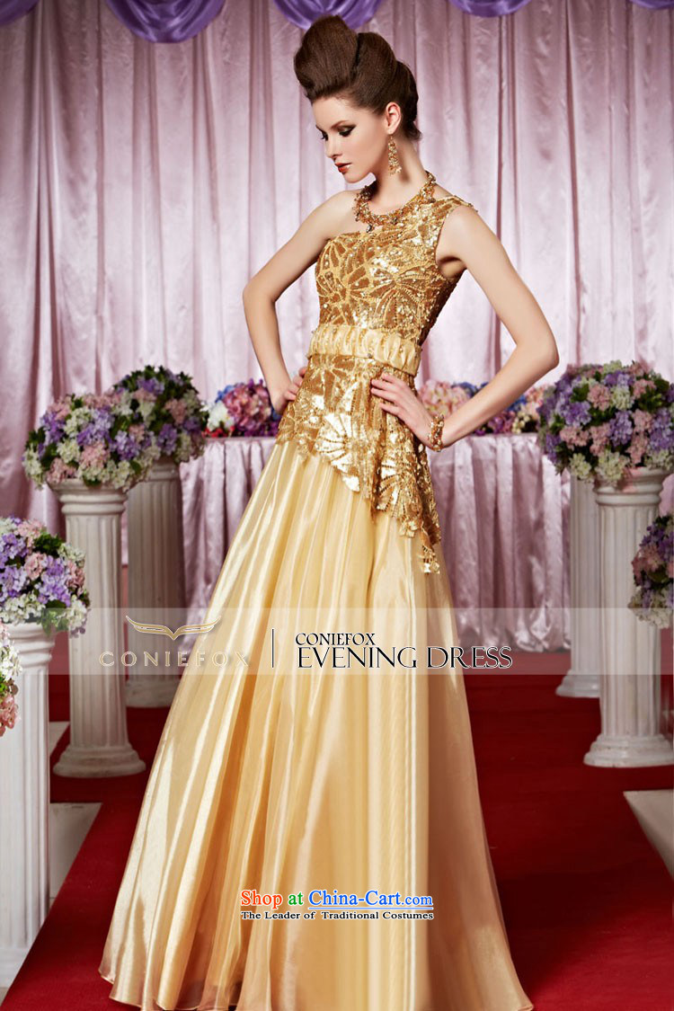 Creative Fox evening dresses sleek gold on chip evening dresses shoulder to dress bon bon skirt exhibition under the auspices of dress red carpet dress photo color M pictures 30318, prices, brand platters! The elections are supplied in the national character of distribution, so action, buy now enjoy more preferential! As soon as possible.